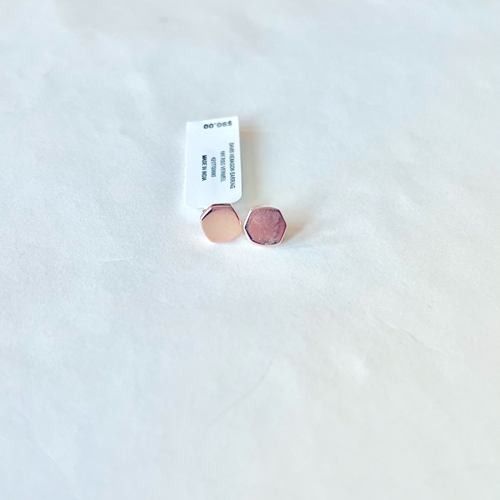 Davis Hexagon Earring 18k Rose Gold Vermeil